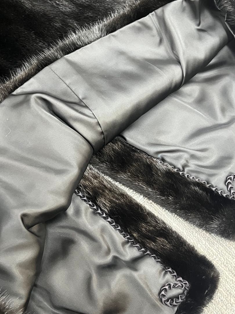 【美品】Lサイズ SAGA MINK ミンク ミドルコート ブラック ファー