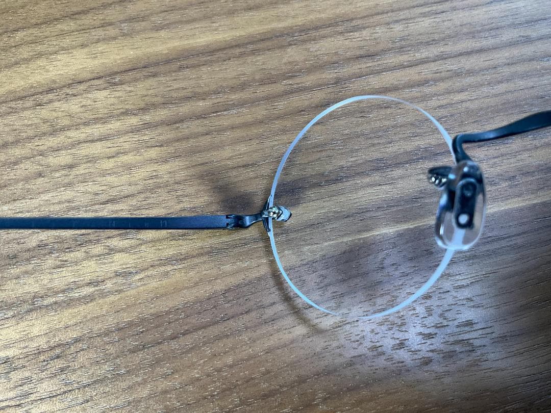 白山眼鏡店 伊達メガネ ラウンド/丸型 フチなし/リムレス