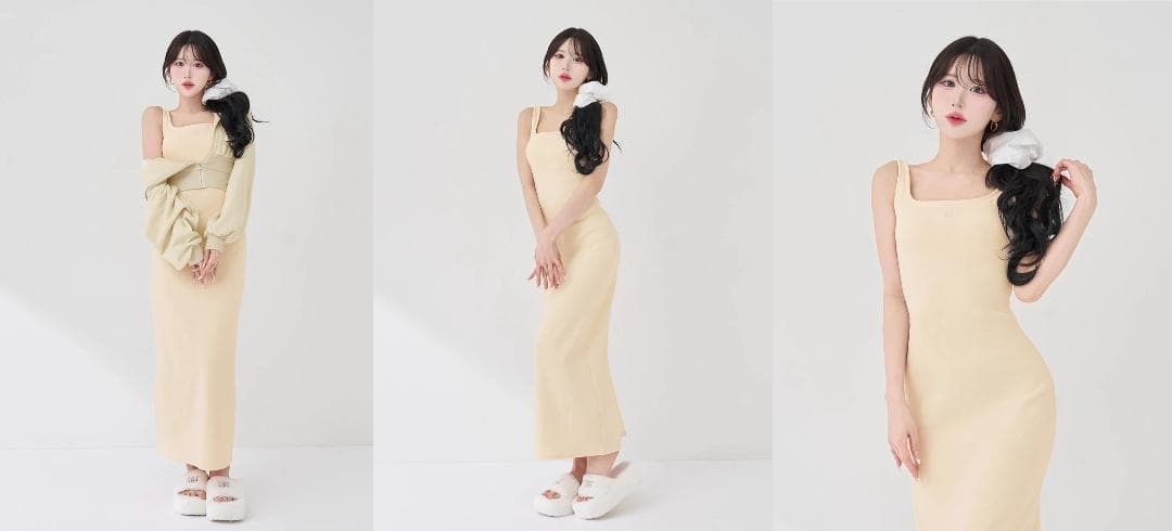 ダーリッチ darich シェイプリブカットロングワンピース ホワイト FREE