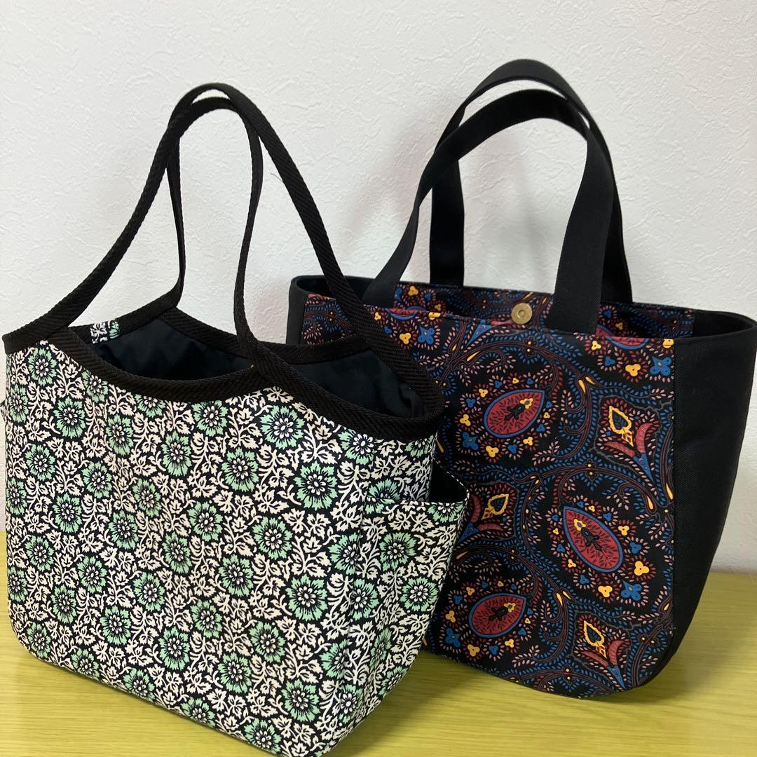 ソレイアード　ハンドメイド　グラニーバッグ　ラウンドトートバック　2点