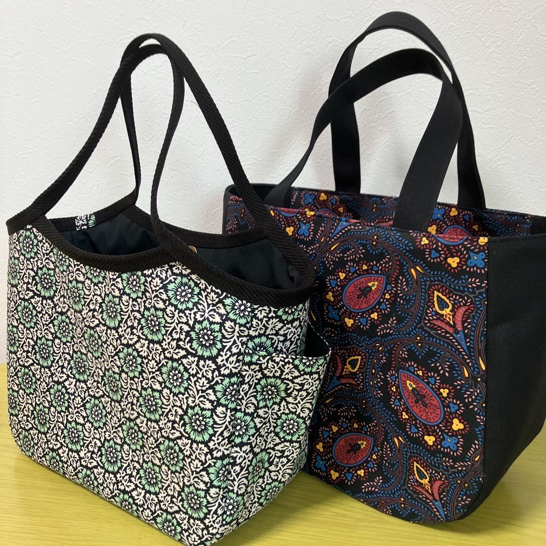 ソレイアード　ハンドメイド　グラニーバッグ　ラウンドトートバック　2点