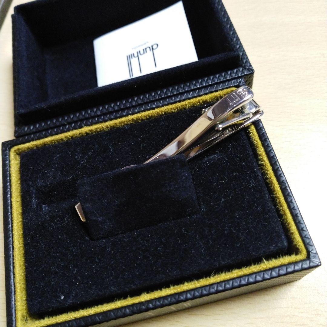 dunhill 925シルバー ネクタイピン　ホワイトシェル　白蝶貝