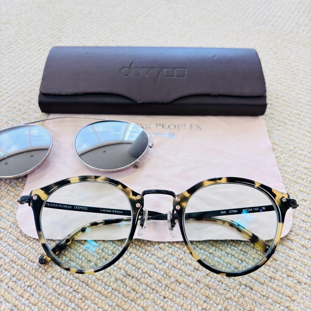 【極美品】OLIVER PEOPLES 505 雅 DTBK クリップオン付き