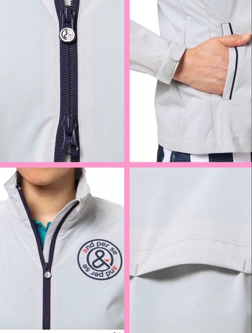 極美品❗️アンパスィ レディース レインウェア グレー 上下セット