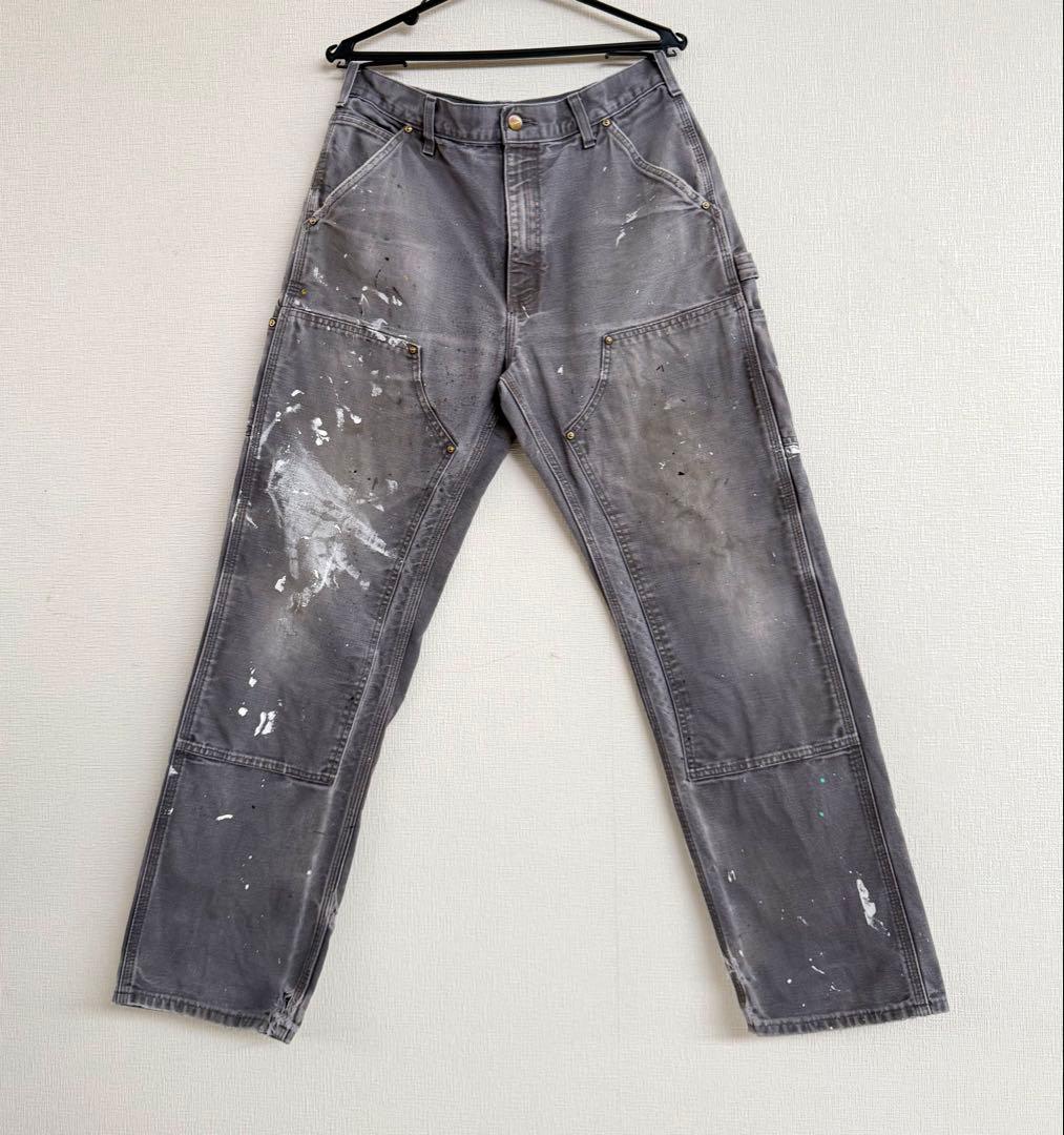 超スペシャル 32X32 W32 カーハート ダブルニー パンツ グレー