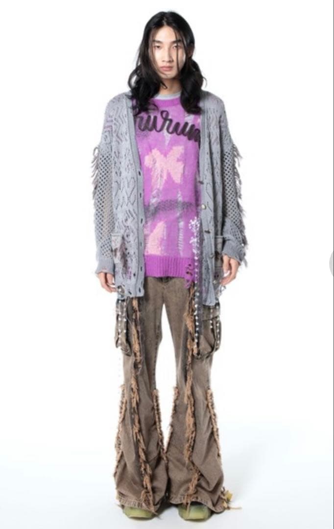 トップス rurumu: revival fringe knit cardigan