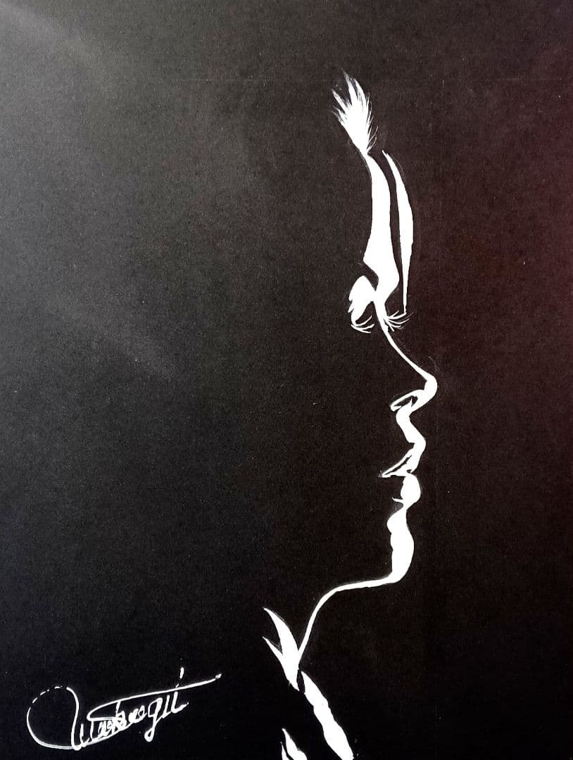 美少女シルエット調B4上質水彩画