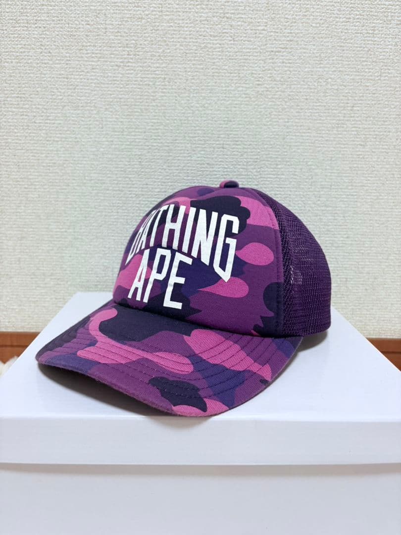 A・BATHING APE 紫迷彩 キャップ