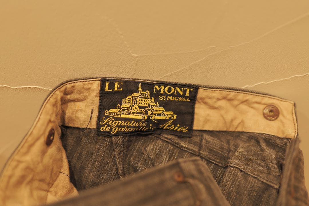 限定セール　モンサンミッシェル　ストライプ ワークパンツ グレー