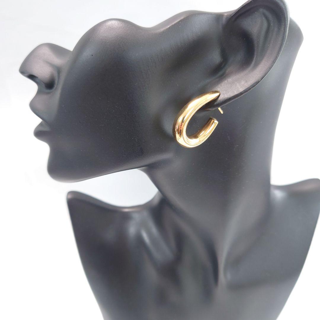 【希少】ティファニー K18 ヴィンテージ フープピアス 片耳用 4890