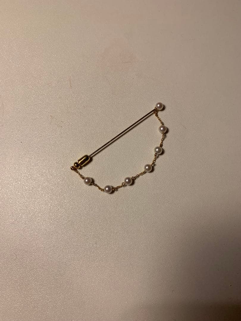 ミキモト　K18 パール　7連　ピンブローチ