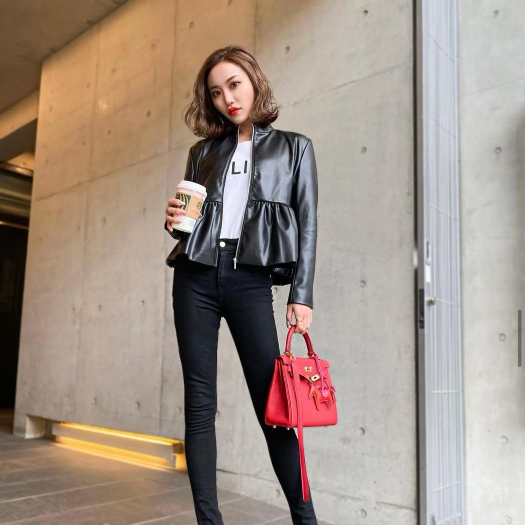 sheller ペプラムライダース　ベージュ