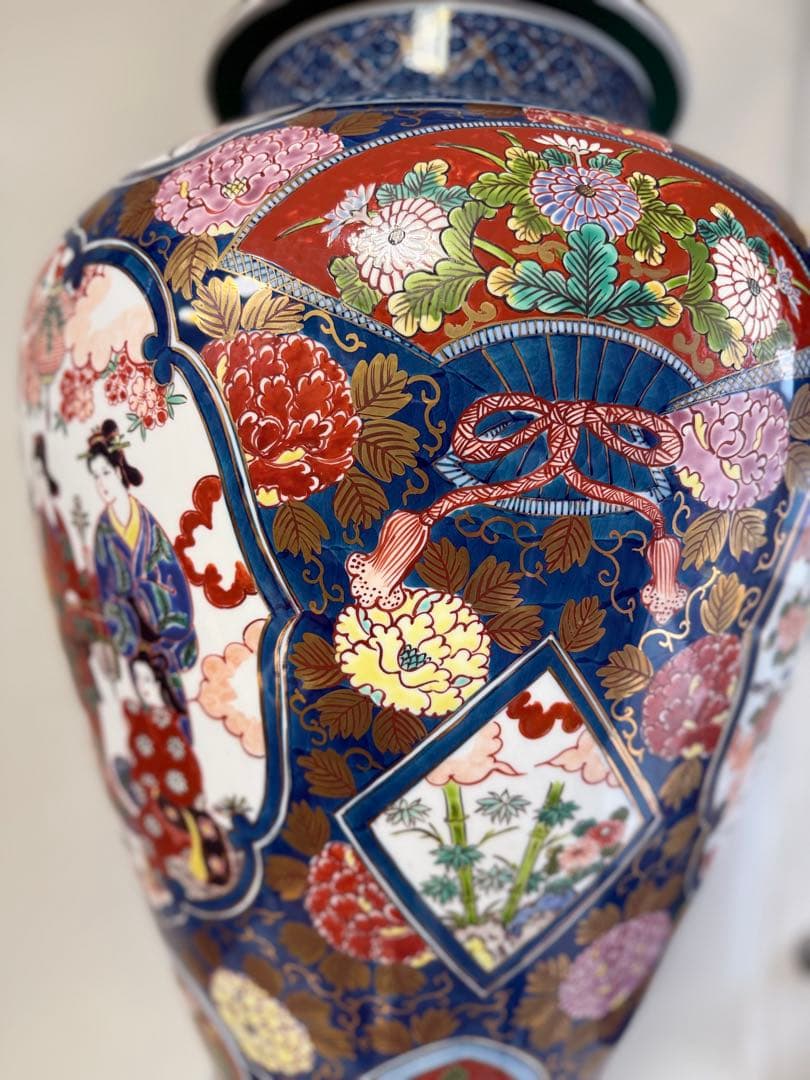 T18 豪華 有田焼 染錦「夢右衛門」沈香壺 高さ118㎝ 伊万里焼 インテリア