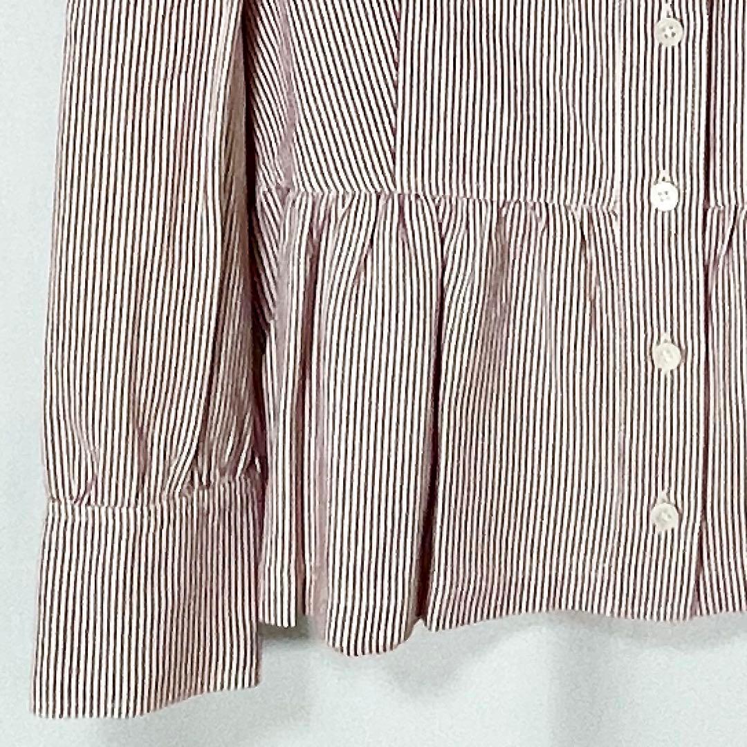 ミュウミュウ Q9 ストライプ フリルシャツ 長袖 イタリア製 40