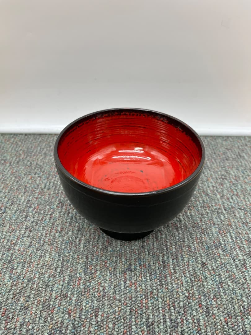 根来塗　大椀　辻雅史作　雑煮椀　お椀　盌　漆器　茶道具　箱付き　f724