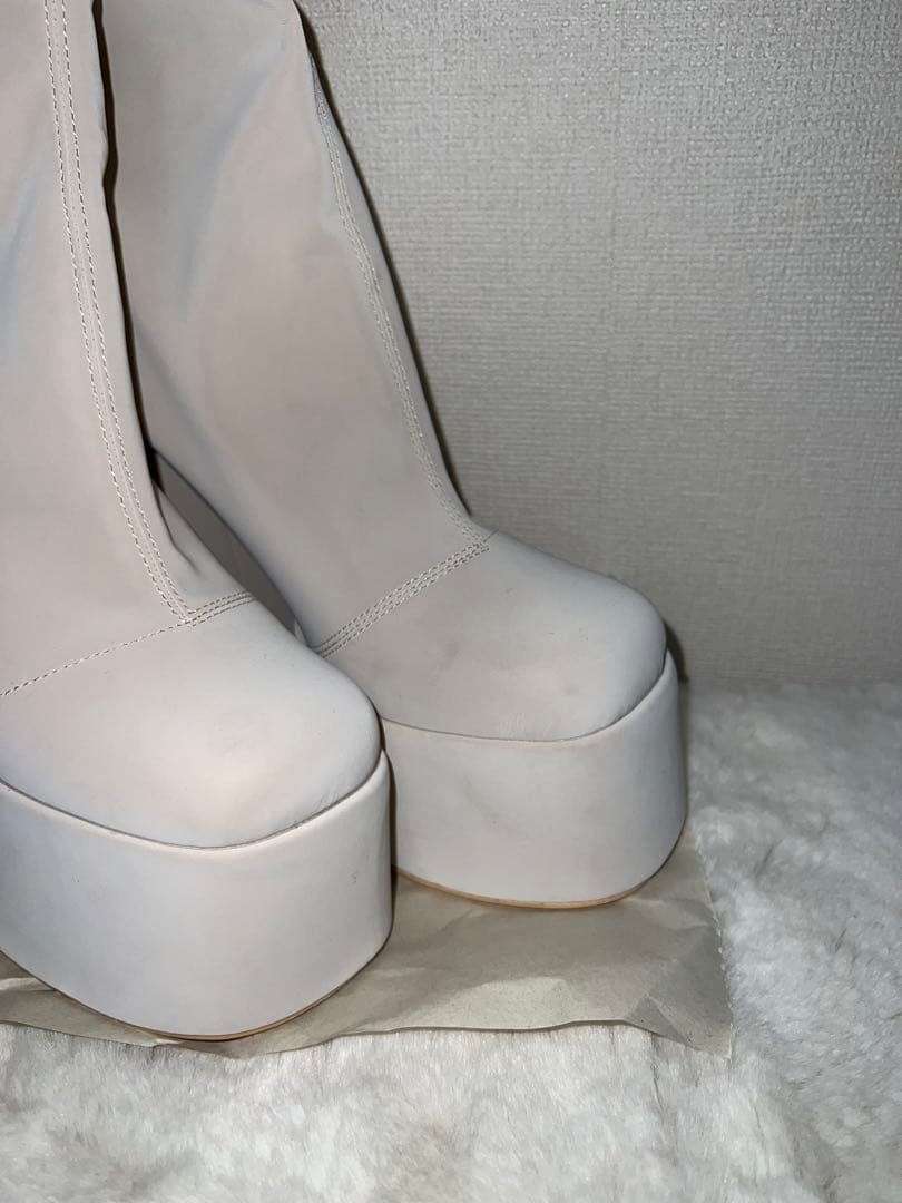 Darich ダーリッチ ウルトラストレッチレザーロングブーツ S アイボリー