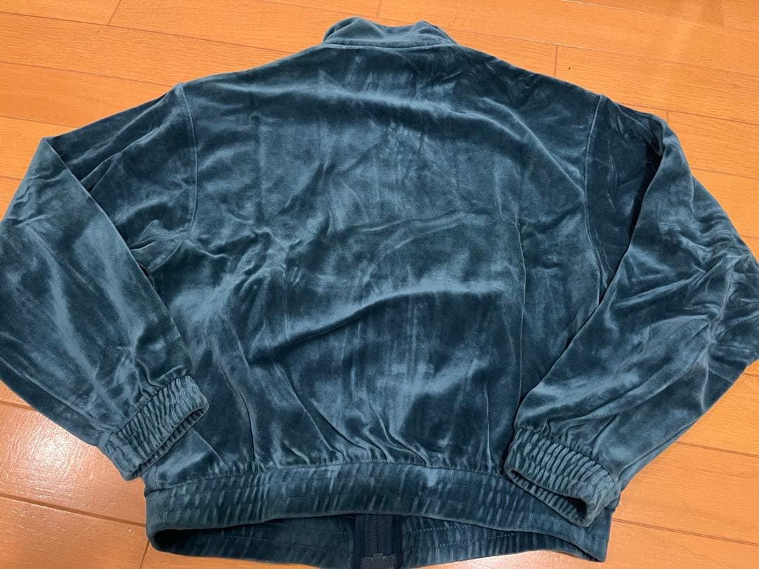 adidas originalsダークブルー ベロア トラックジャケットSサイズ
