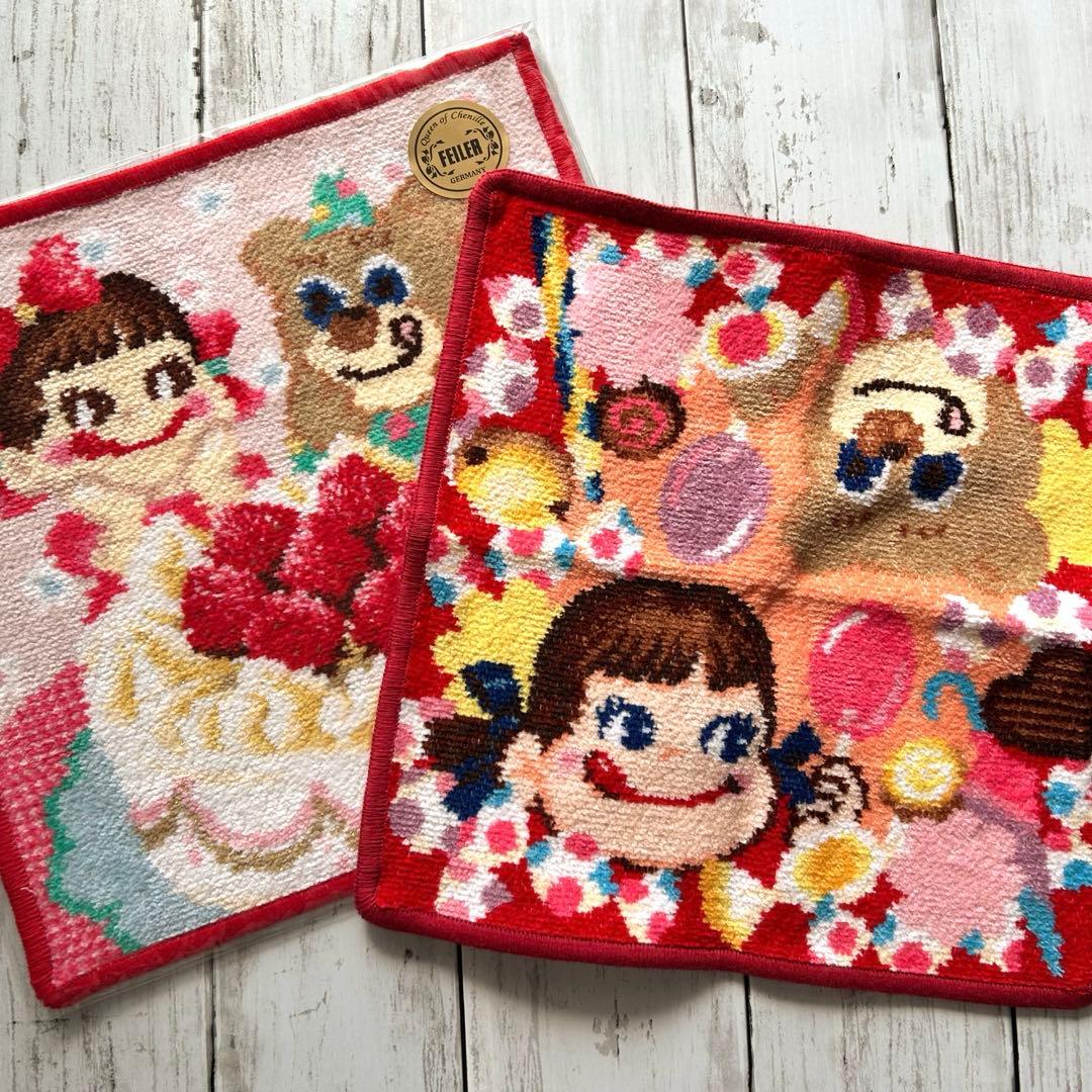 【新品未使用】フェイラー ペコちゃん ハンカチ2枚セット 【廃盤品】