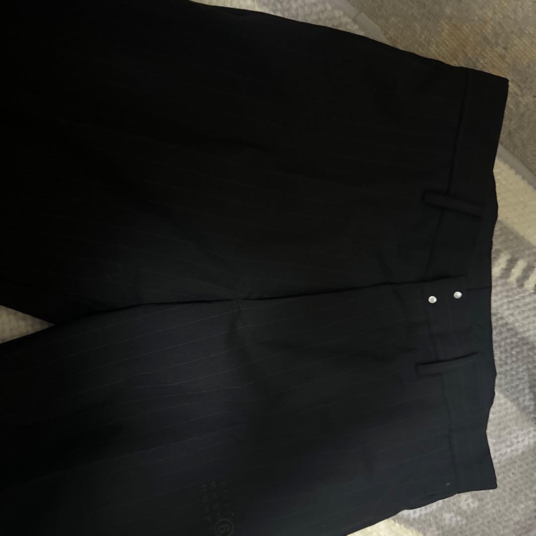 MM6メゾンマルジェラ黒 ストライプ ワイドパンツ