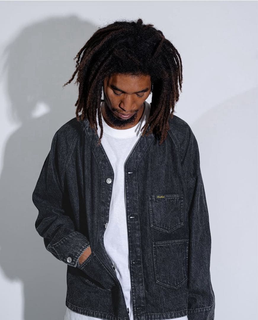 ジャケット・アウター WOODBLOCK DENIM ENGINEER JACKET BLACK