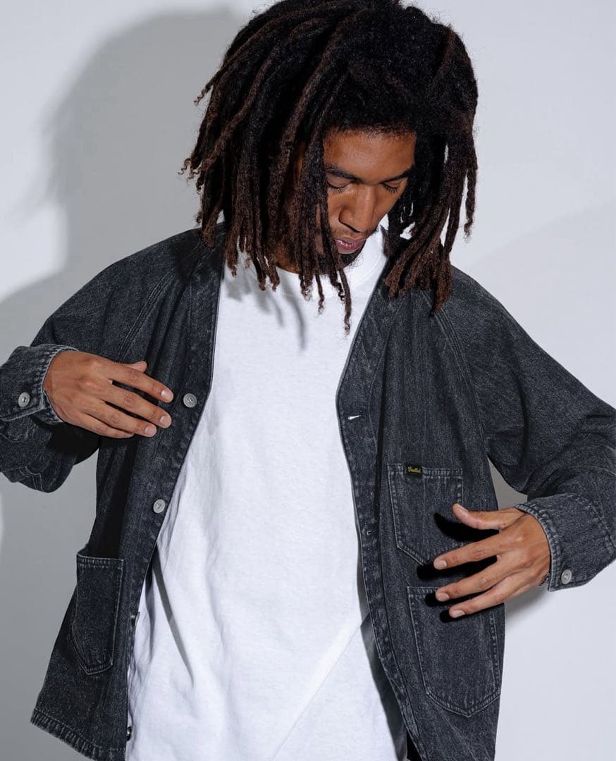 ジャケット・アウター WOODBLOCK DENIM ENGINEER JACKET BLACK