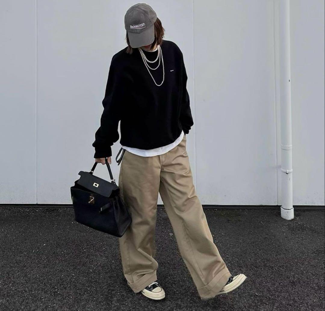 miyo3新品未使用　ok.soon×dickies ワイドチノパンツ L