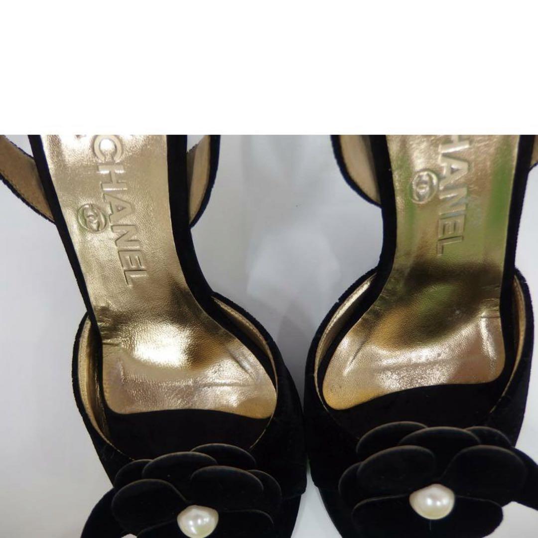 【極美品】CHANEL シャネル/カメリアベロアパンプス/サイズ37