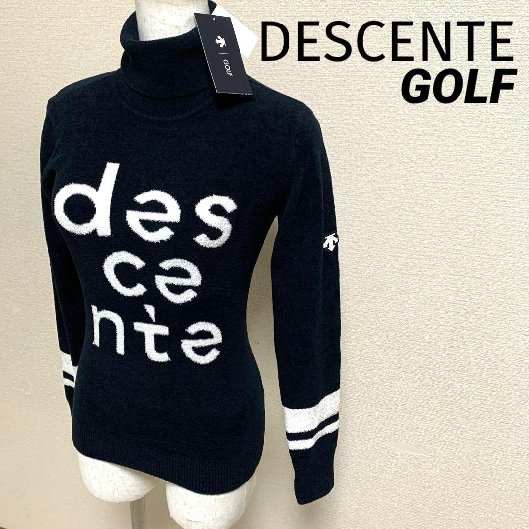 【新品未使用】DESCENTE GOLF タートルネックニット セーター S 黒