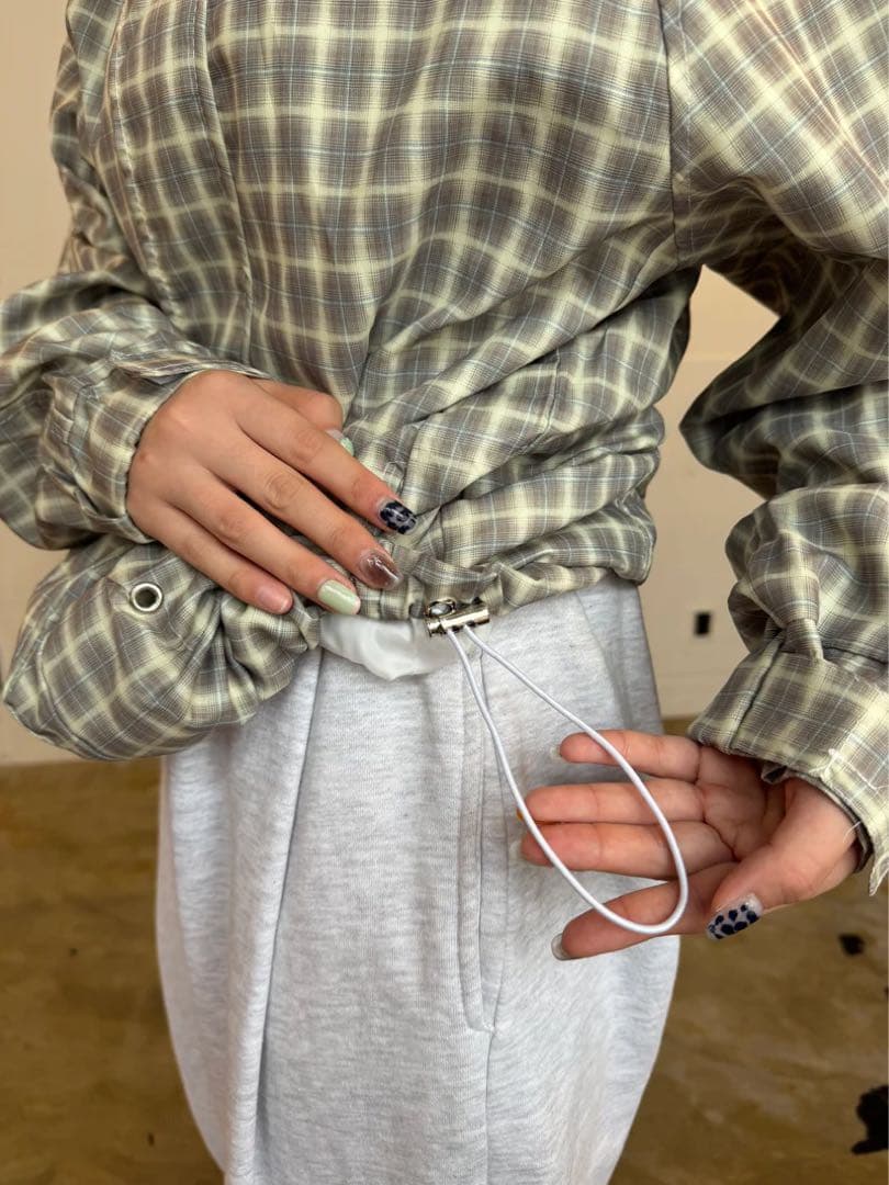 ナイロンチェックジップジャケット