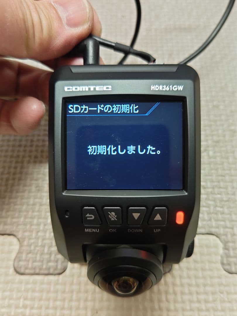 コムテックHDR361GW ドライブレコーダーリアカメラ付き360°