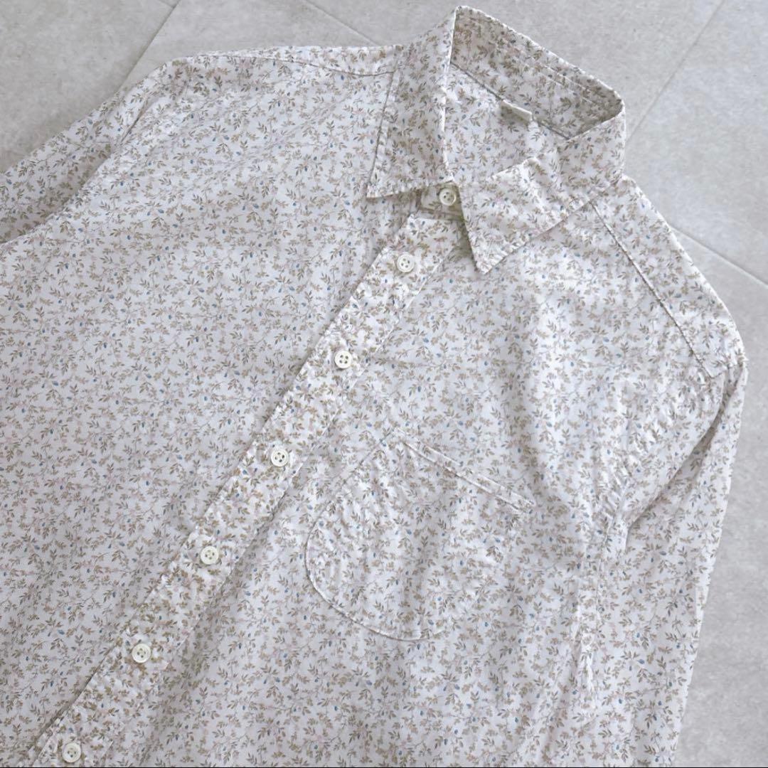 極美品✨45R バチスト小花プリントの908ローファーシャツ R刺繍 5.5万