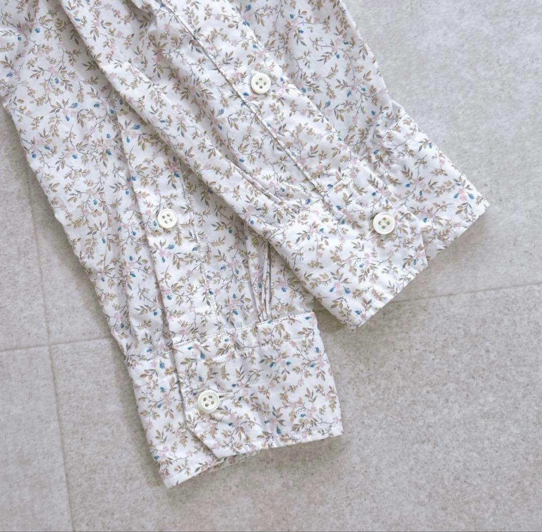 極美品✨45R バチスト小花プリントの908ローファーシャツ R刺繍 5.5万