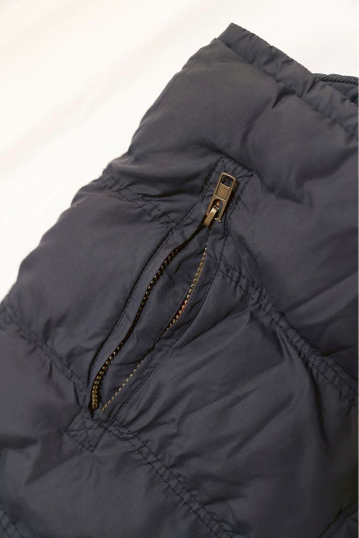 90s ラルフローレン ダウンベスト L ネイビー 裏フリース 短丈