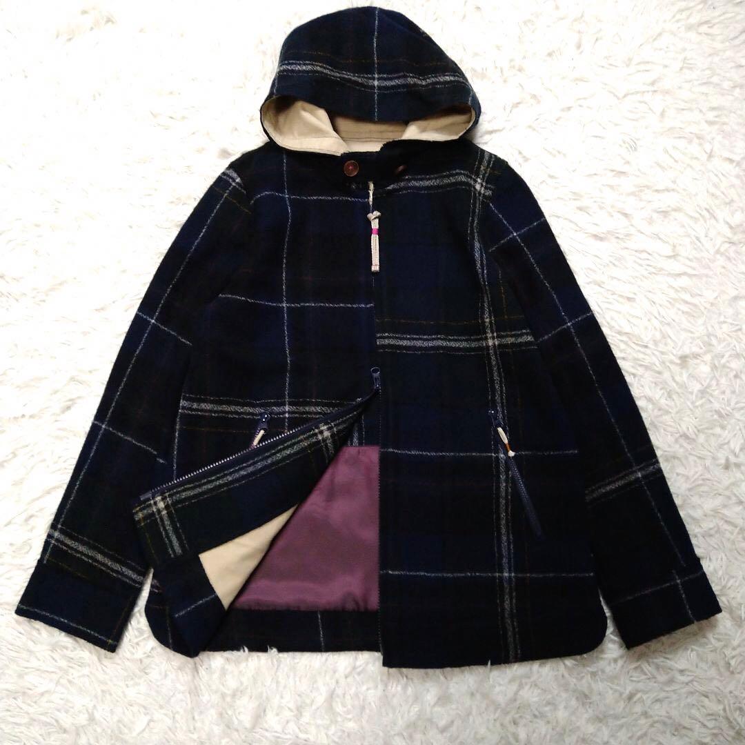 パラスパレス★Pal'ls Palace チェック柄 フーディブルゾン 紺 3