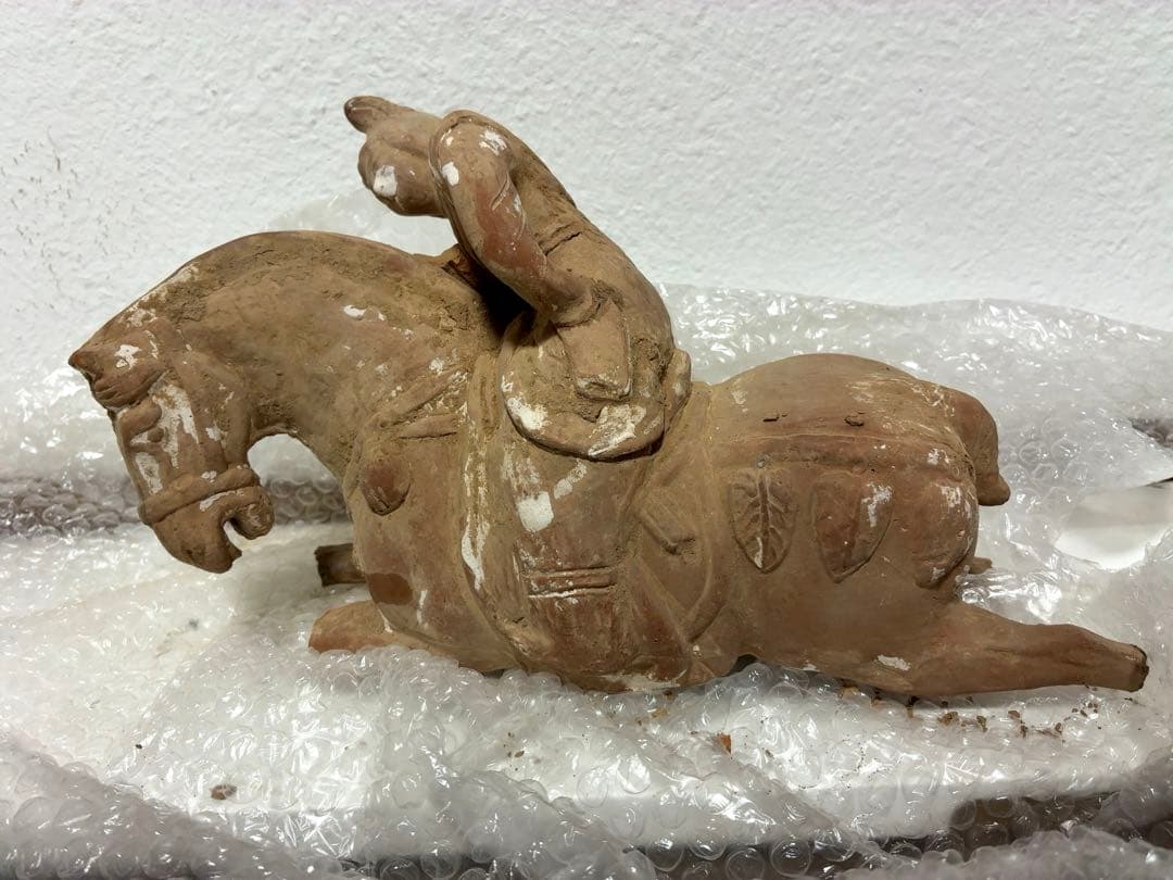 17世紀　李氏朝鮮　馬上の天女　儒教　仏像　骨董　アンティーク　発掘品　像　彫刻