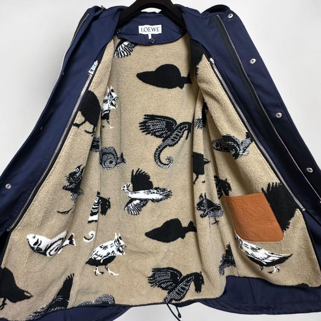 未使用❤️ロエベ アナグラム モッズコート ライナー付き フーデットロングパーカー