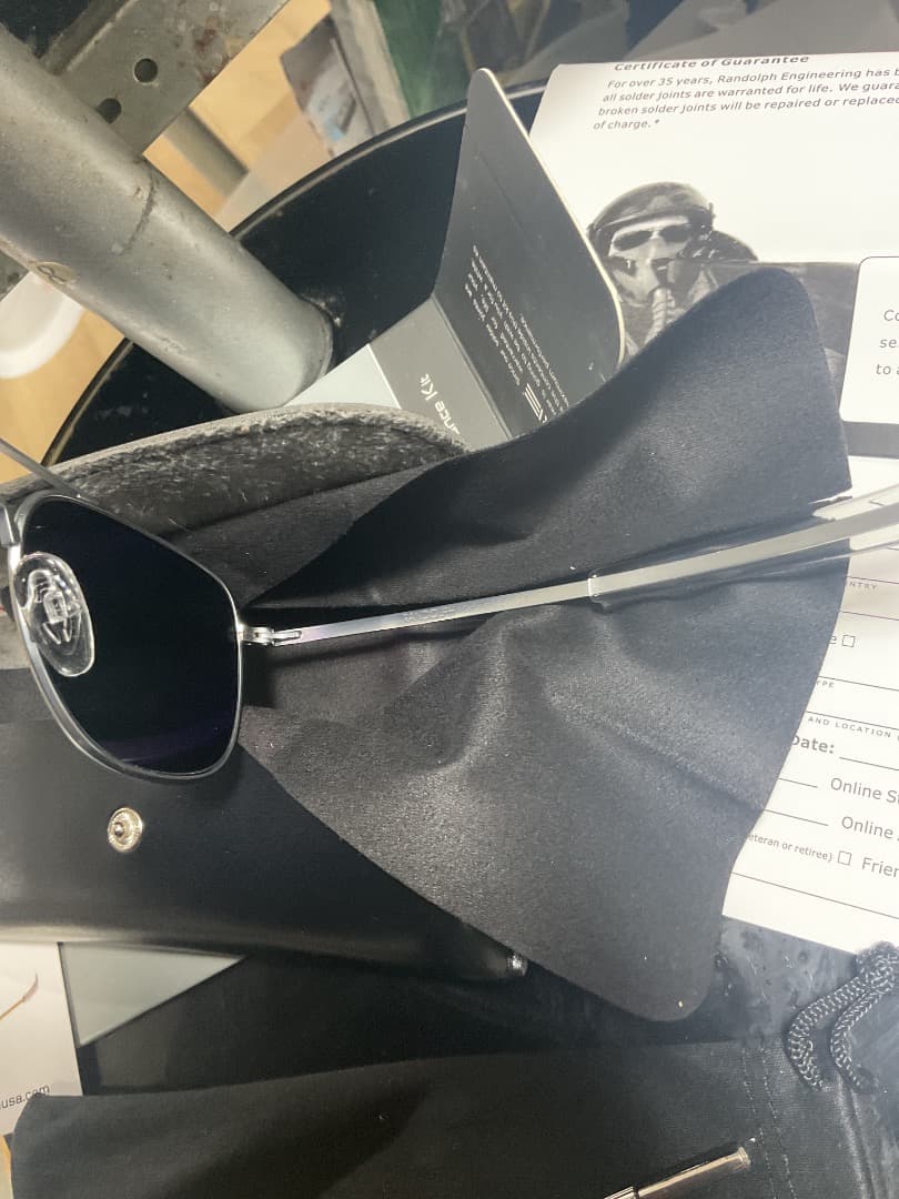 RANDOLPH シルバー アビエイターサングラス