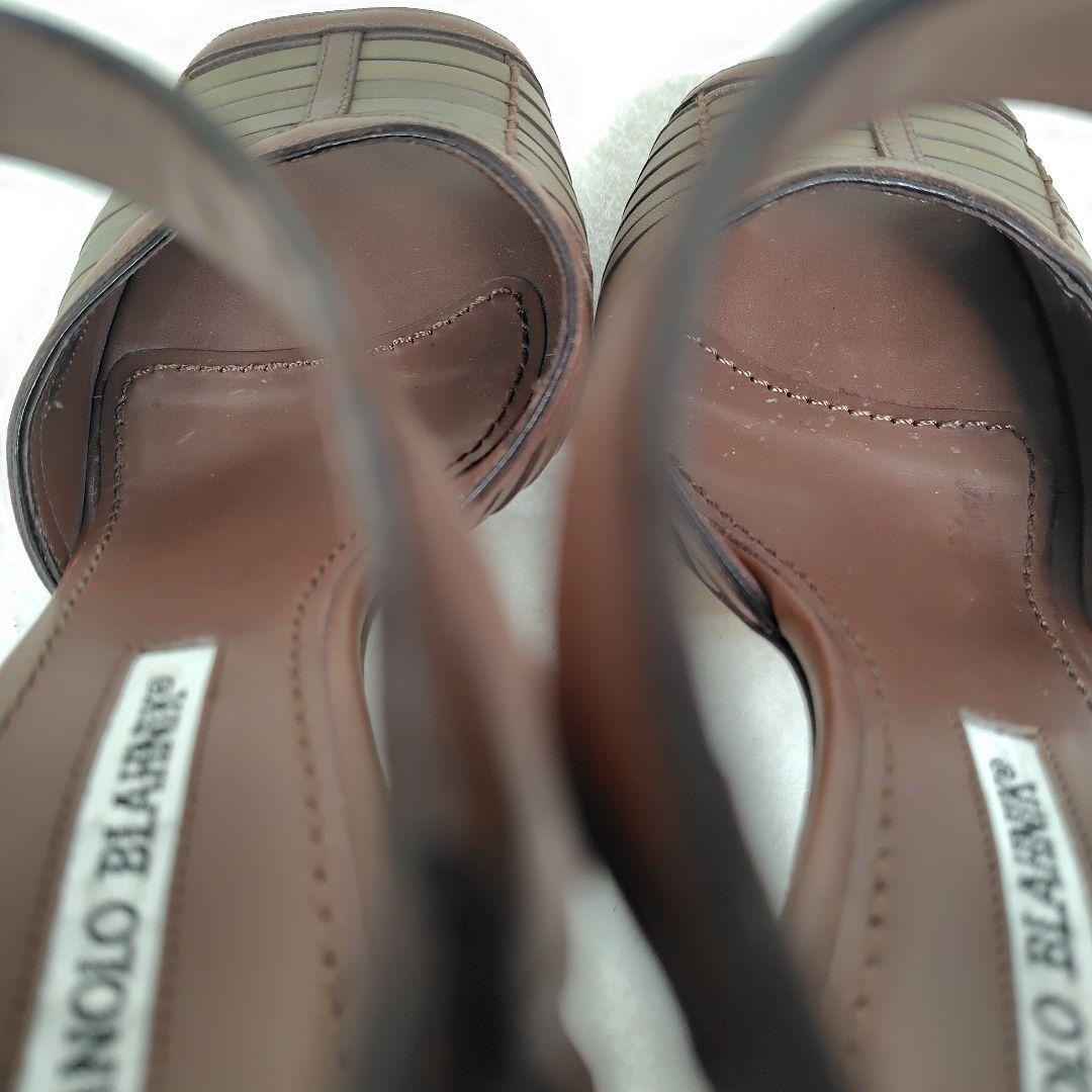 ★美品★マノロブラニク パンプス 23.5cm サンダル ウィーブ ピンヒール