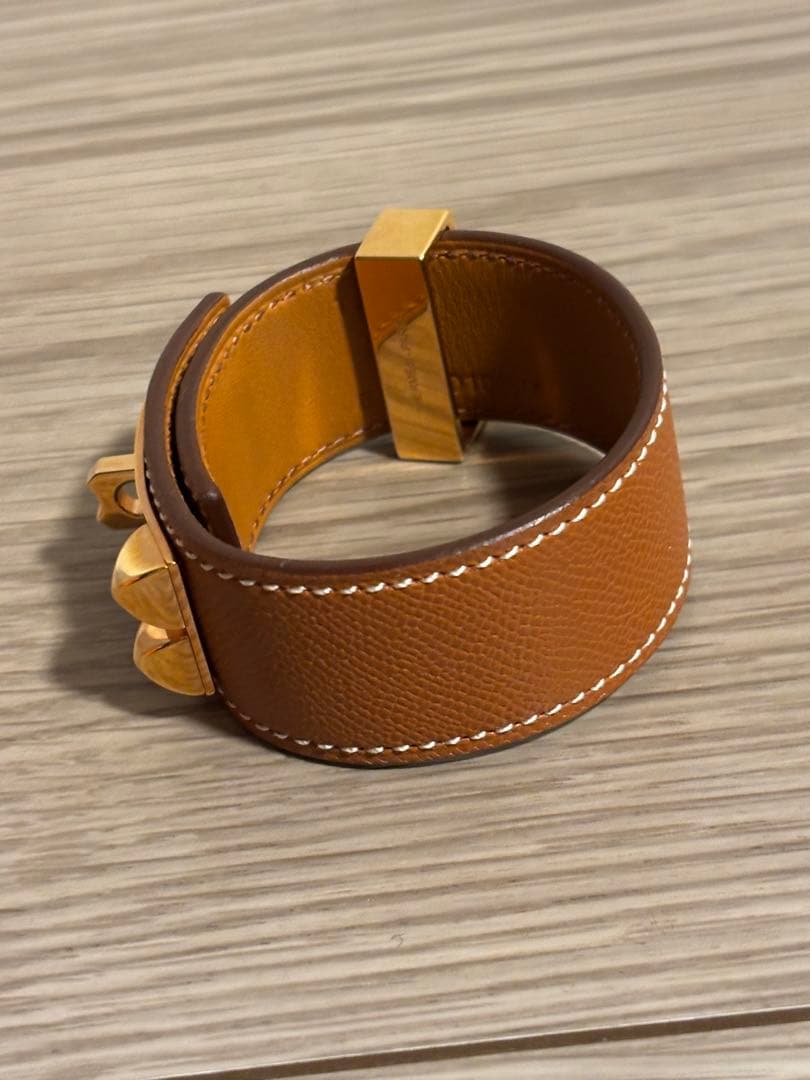 HERMES レザーブレスレット コリエドシアン24 T2 ゴールド