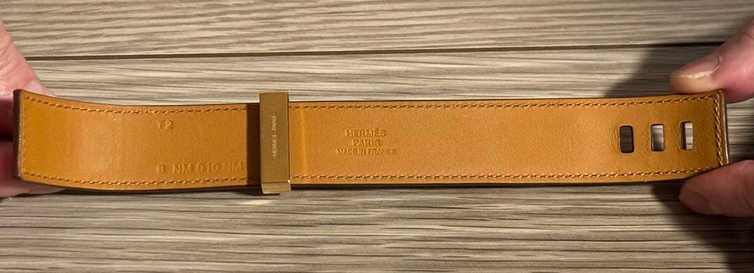 HERMES レザーブレスレット コリエドシアン24 T2 ゴールド