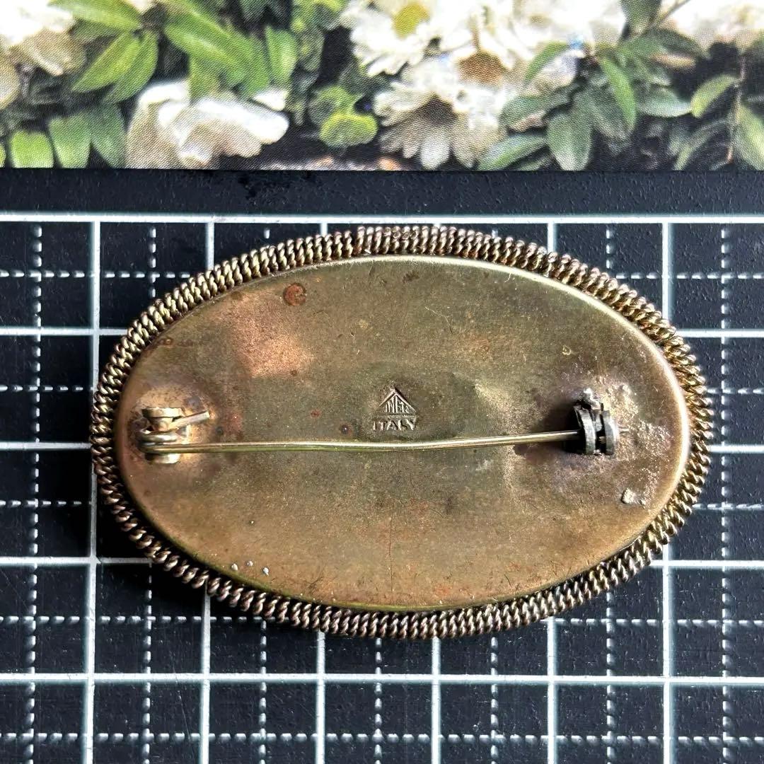 最終価格✤ITALY【大きなマイクロモザイク】美しいヴィンテージブローチ