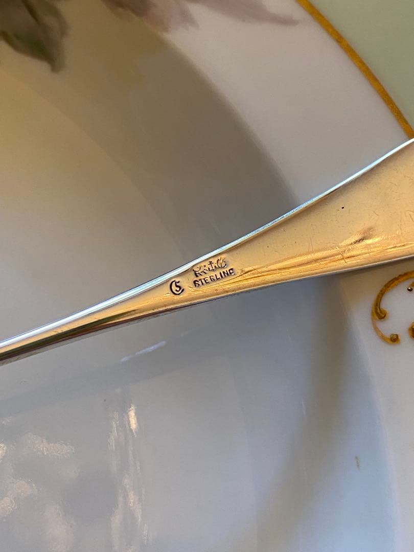 【米国／Gorham】純銀 スターリングシルバー／アイスクリームスプーン ２本