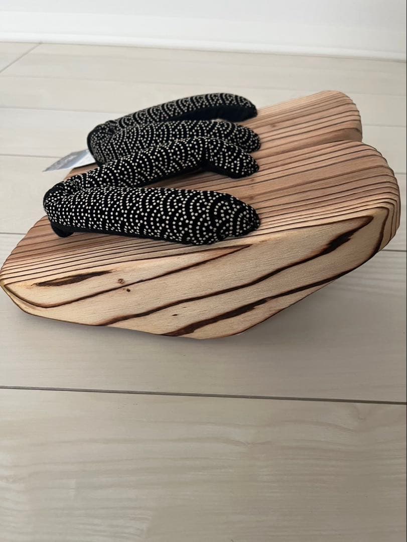 健康腰ラク下駄　天然杉　黒柄