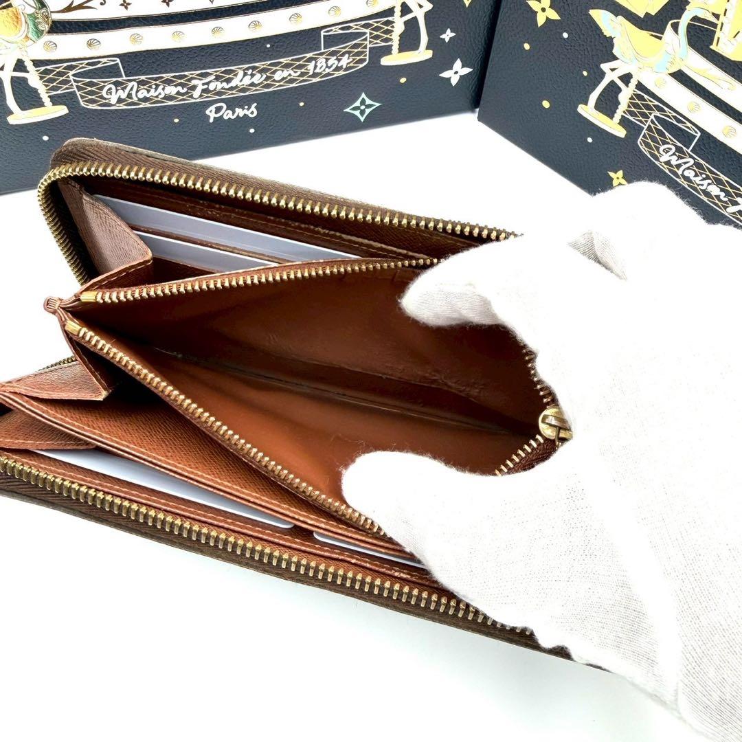 ルイヴィトン ジッピーウォレット モノグラム ラウンドファスナー 長財布 茶色