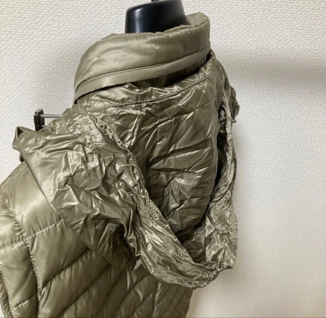 herno ナイロン ダウンベスト 48 薄ゴールド ヘルノ フード付