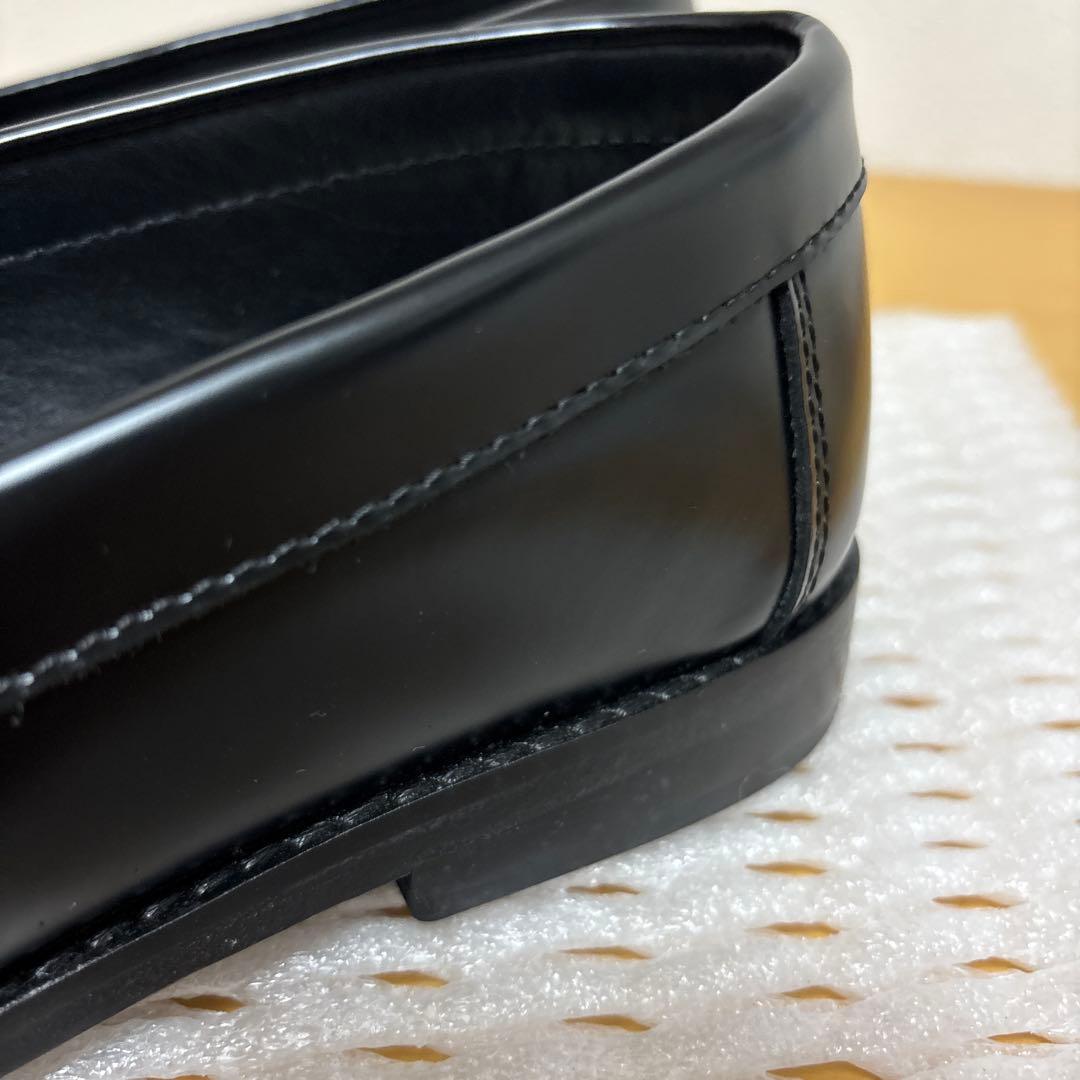 カミナンド　ビットローファー　レザー　ブラック×ゴールド　7サイズ