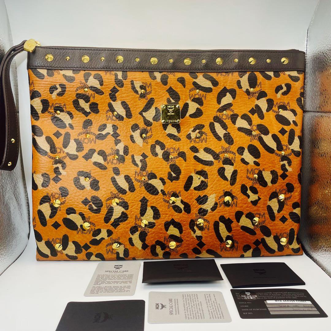 専用❗️美品♡MCM✨エムシーエム　 スタッズ　ヒョウ柄 レオパード　バッグ