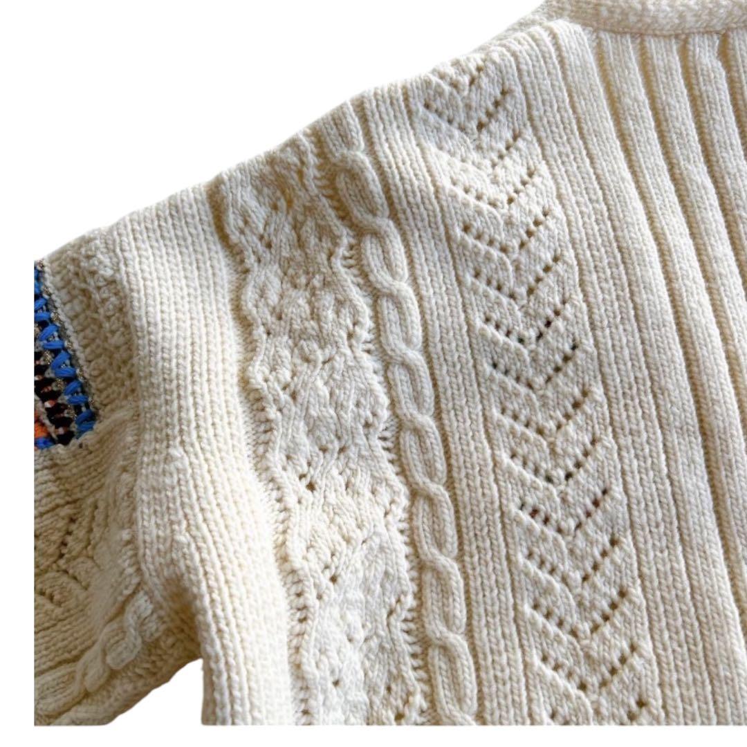 【美品】マメクロゴウチ ケーブル ニット カーディガン オーバーサイズ