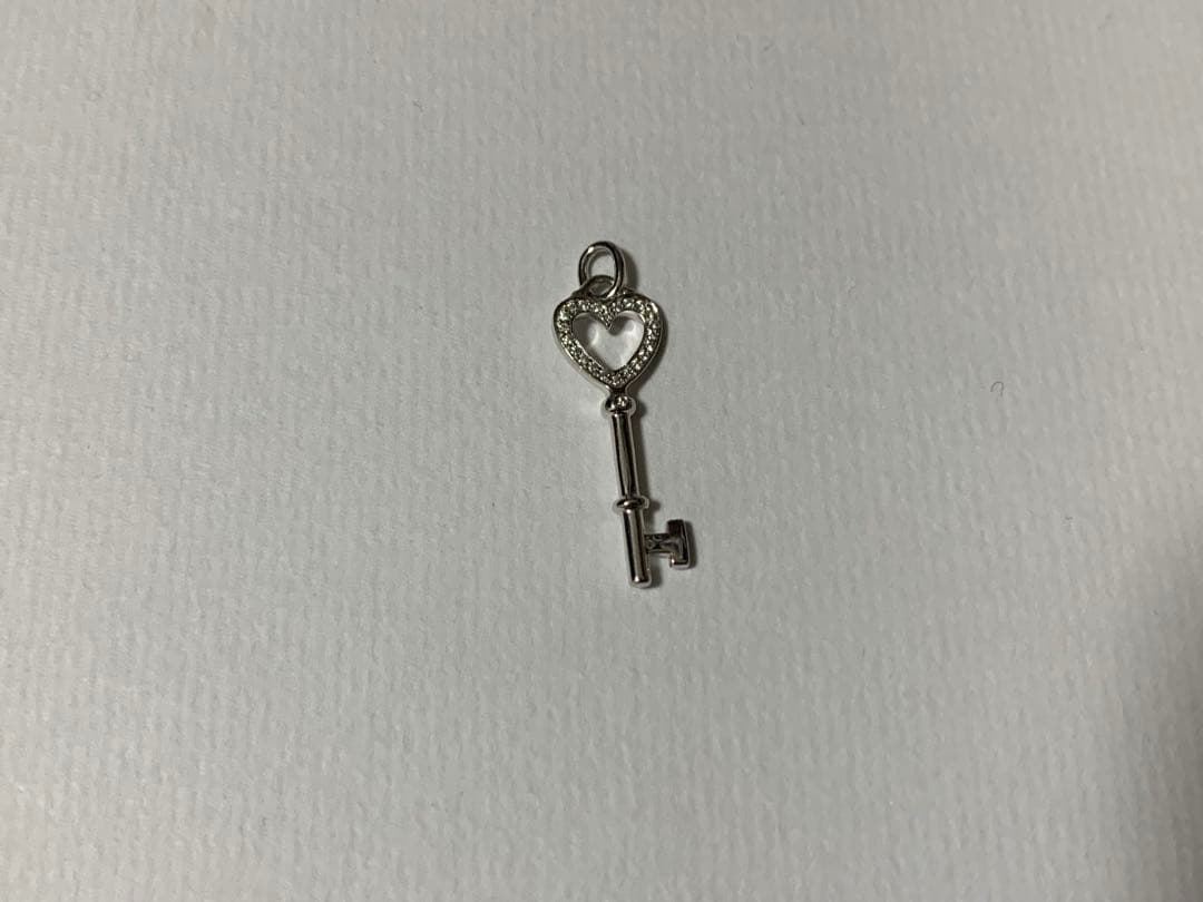 ティファニー　ハートキー　ダイヤチャームペンダント約1.7g AU750