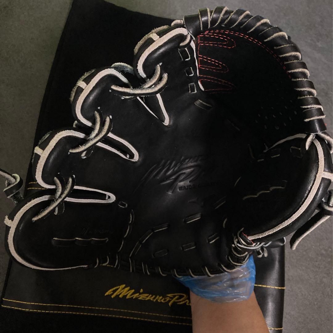 ミズノプロ キップ革 一般 大人用 硬式 左 投手 野球 グローブ グラブ 良品